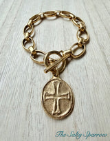 The Guardian Angel cross bracelet (two sided)