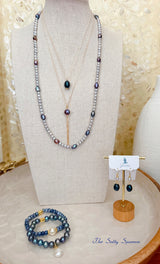 Silver Current Pearl Necklace
