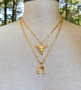 Cowgirl Cattle Skull Necklace