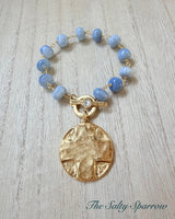 Our Father blue Peruvian opal toggle bracelet
