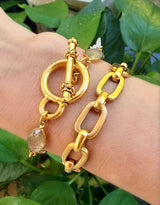 Rutile quartz & toggle chain bracelet pair