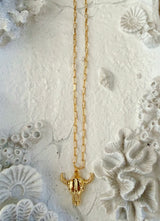 Cowgirl Cattle Skull Necklace
