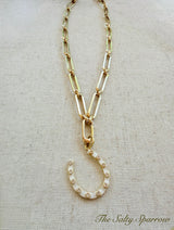 Willow enamel horseshoe necklace