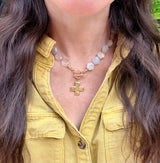 The Callie blossom cross necklace