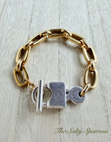Logan locket bracelet (mixed metal)