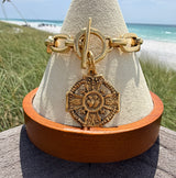 Sacred heart cross chain bracelet