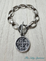Serenity prayer cross bracelet (silver)