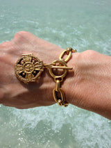Sacred heart cross chain bracelet