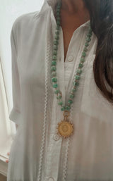 Russian Amazonite coin necklace