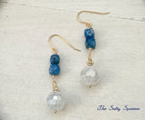 Navy Spotted Earrings