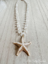 Moonstone starfish necklace