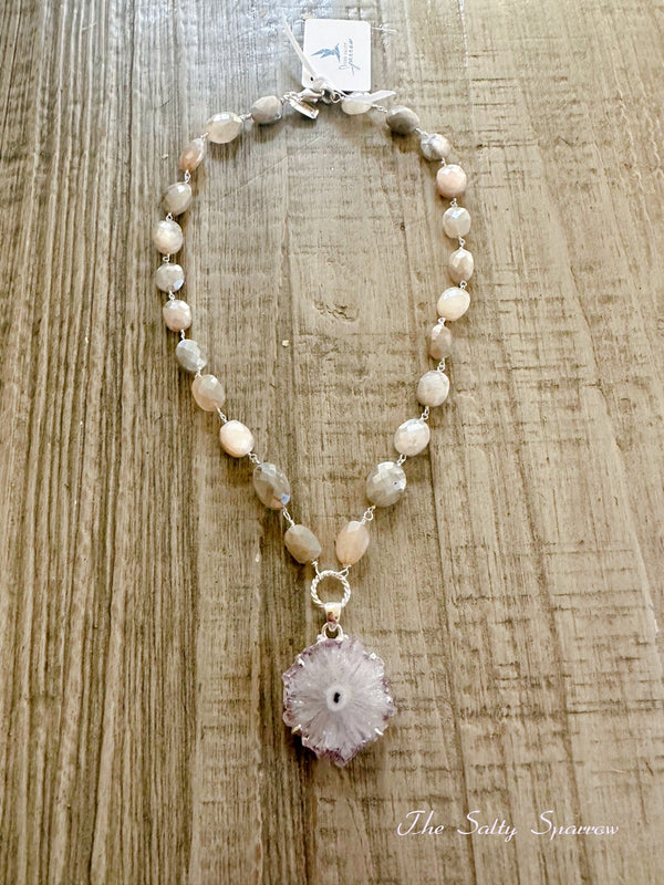 Lavender Satellite Quartz Necklace