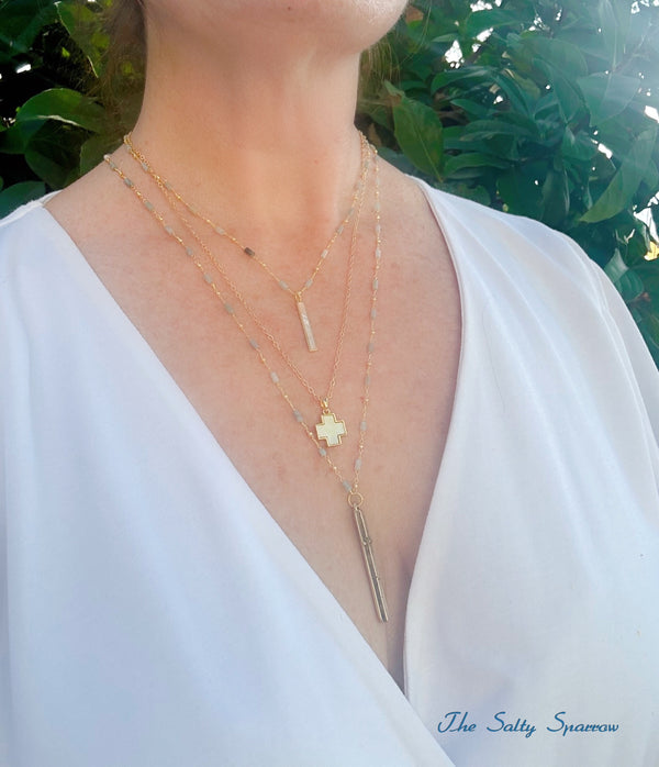 Mother of Pearl Bar Necklace