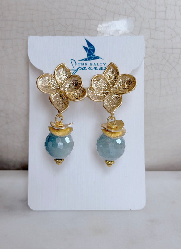 Mystic aquamarine earrings
