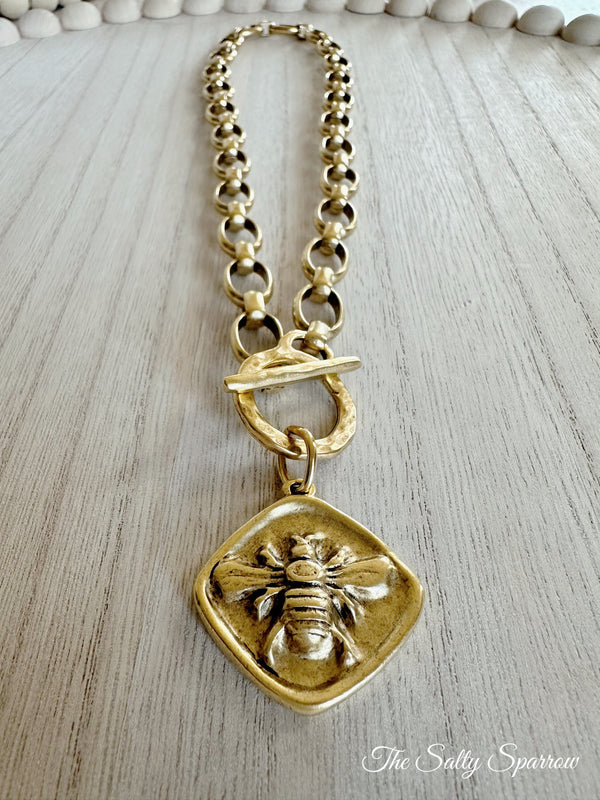 Bee toggle necklace