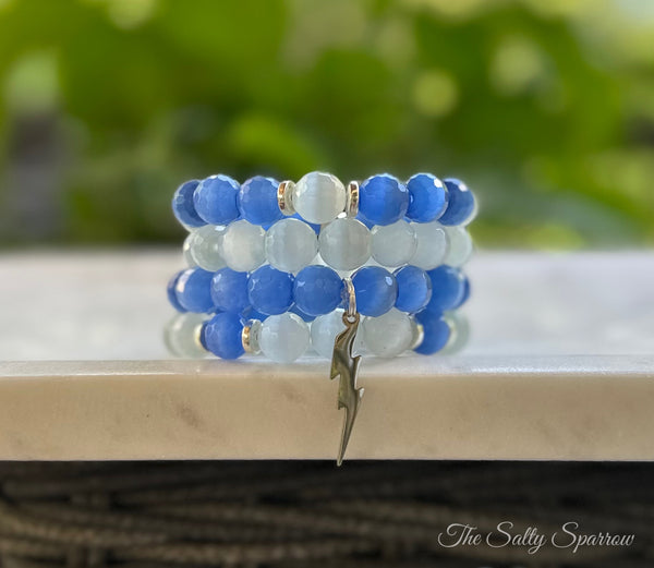 Blue & white game day stack