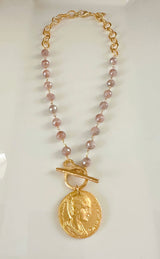 Pharaoh’s Moonstone Medallion Necklace