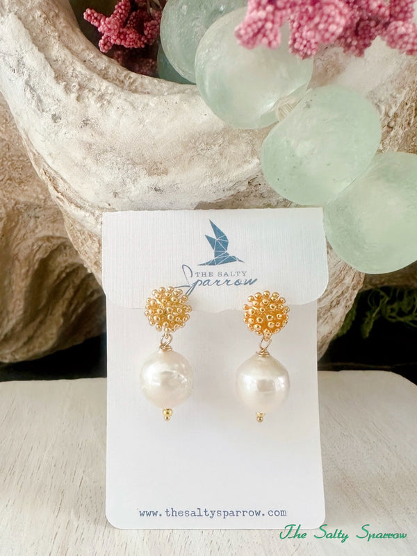 Sea Urchin Baroque Pearl Earrings