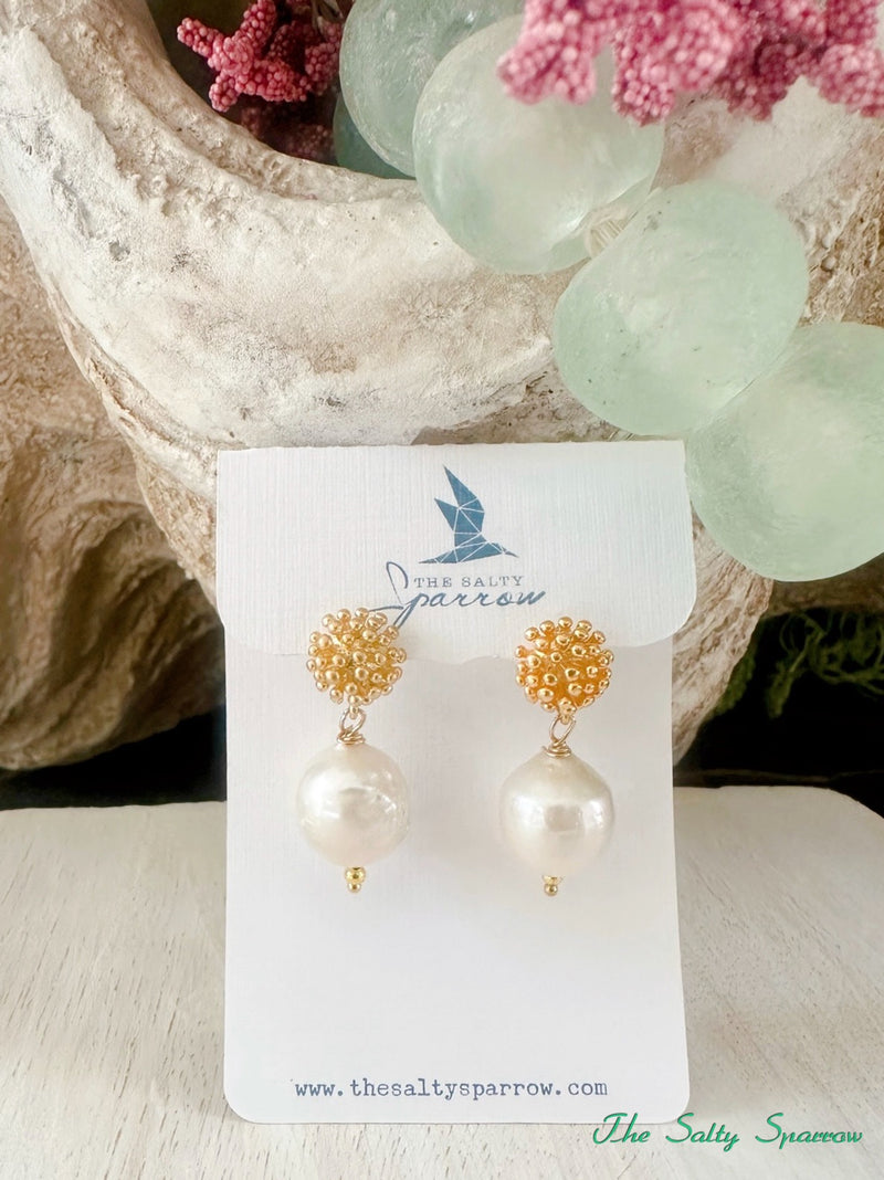 Sea Urchin Baroque Pearl Earrings