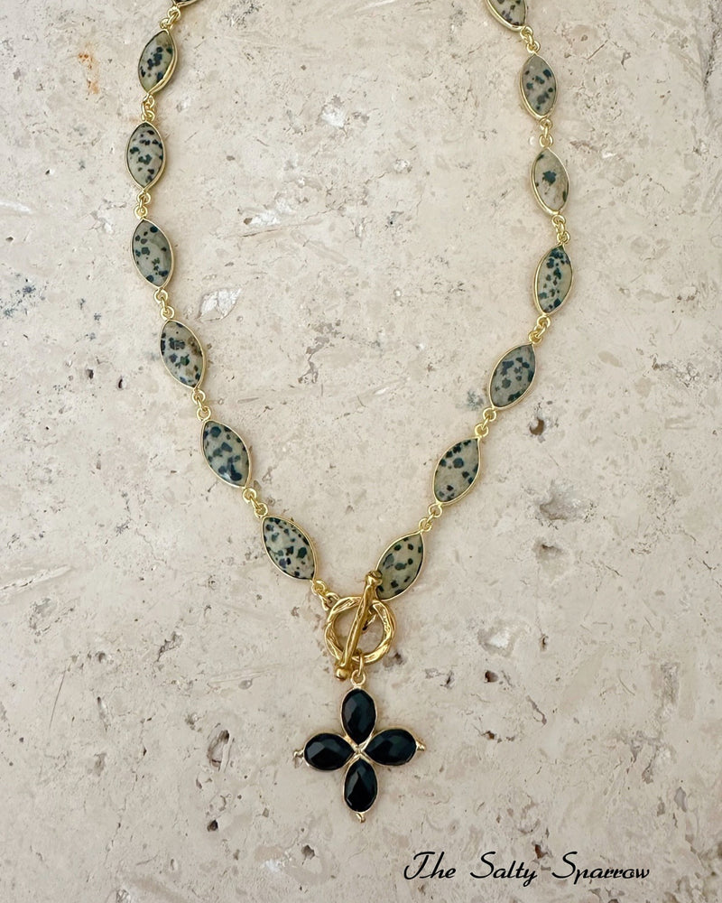 Dalmation Jasper & Onyx Toggle Necklace