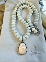 Selah Blue opal & pearl necklace