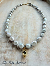 Del Rey silver pearl necklace