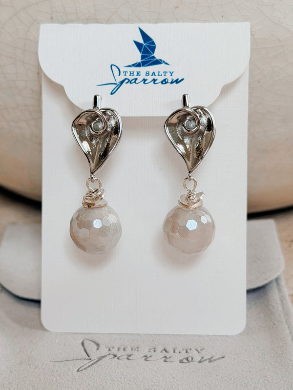 Silver heart mystic agate