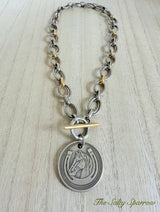 Lucky horseshoe two-tone necklace