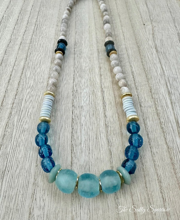 Grecian recycled glass necklace