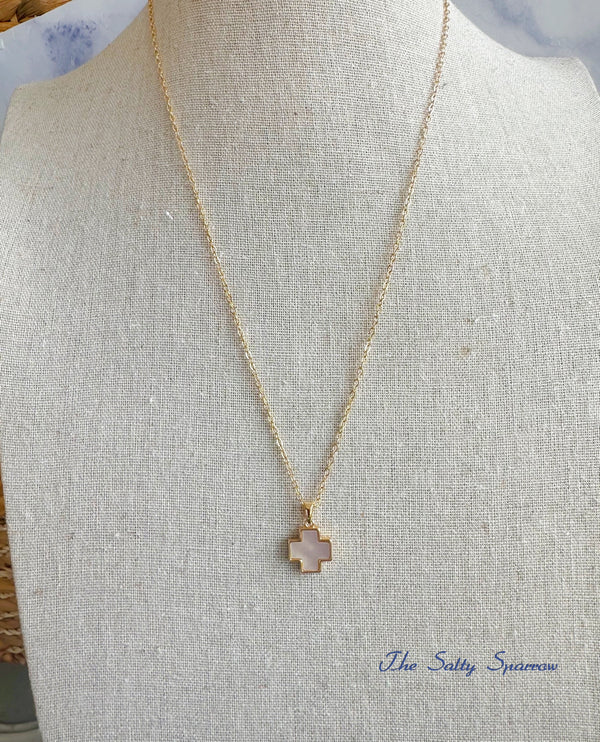 Dainty Mother of Pearl Cross