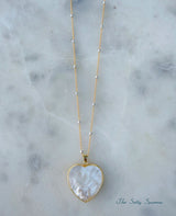 Abalone Pearl Heart Necklace