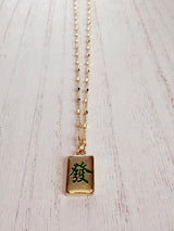 Mahjong tile necklaces