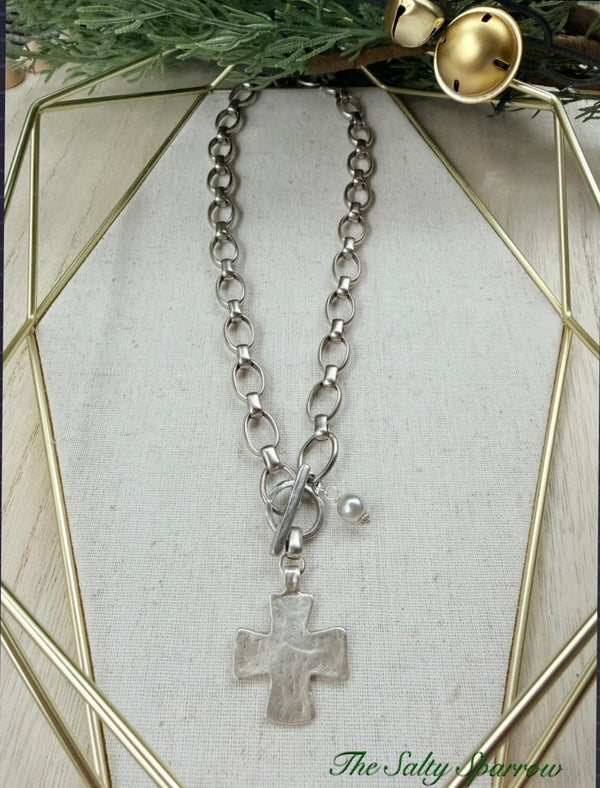 The Celine silver cross necklace