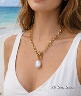 Luna Moon Coin Pearl Necklace