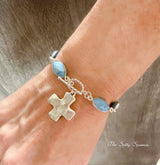 Cornflower Blue Cross Bracelet