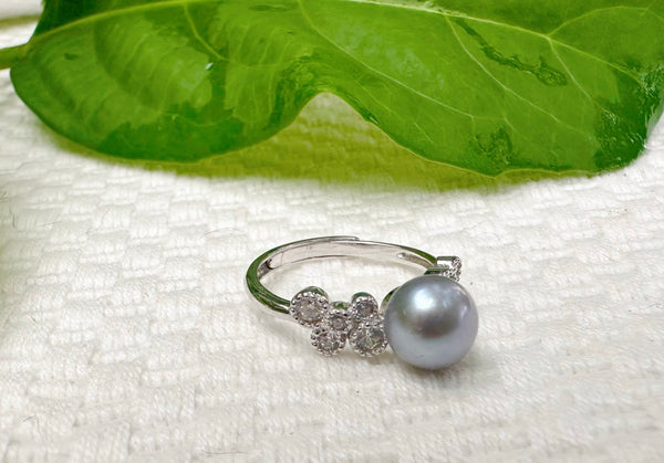 Dove Gray & Crystal Accents Ring