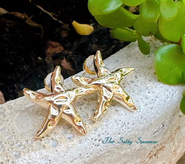 Hammered Starfish Stud Earrings