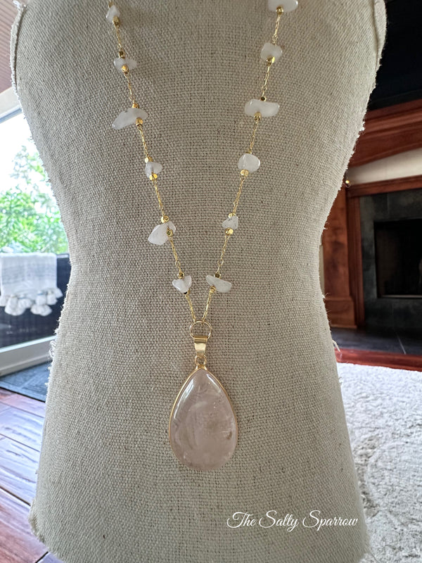 Moonstone necklace pair