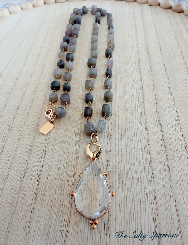 Steel agate necklace