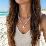The Callie blossom cross necklace