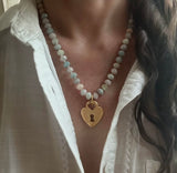 Morganite heart locket necklace