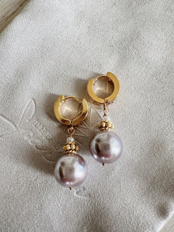 Pearl Huggie earrings