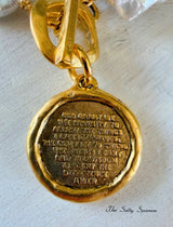Organic Coin & Serenity Prayer Charm Bracelet