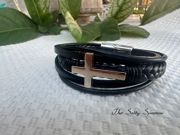 Faith Men’s Leather Bracelet