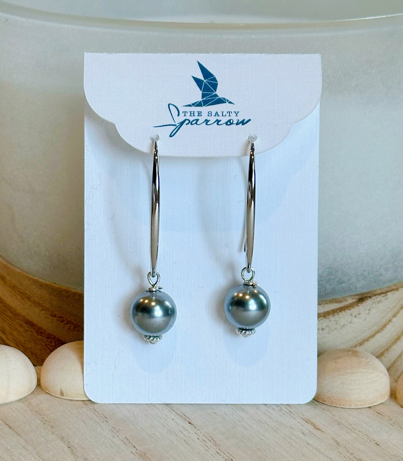 Pearl Bar Drop Earrings