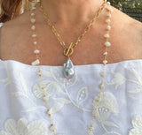 Iridescent Silver Baroque Pearl Necklace