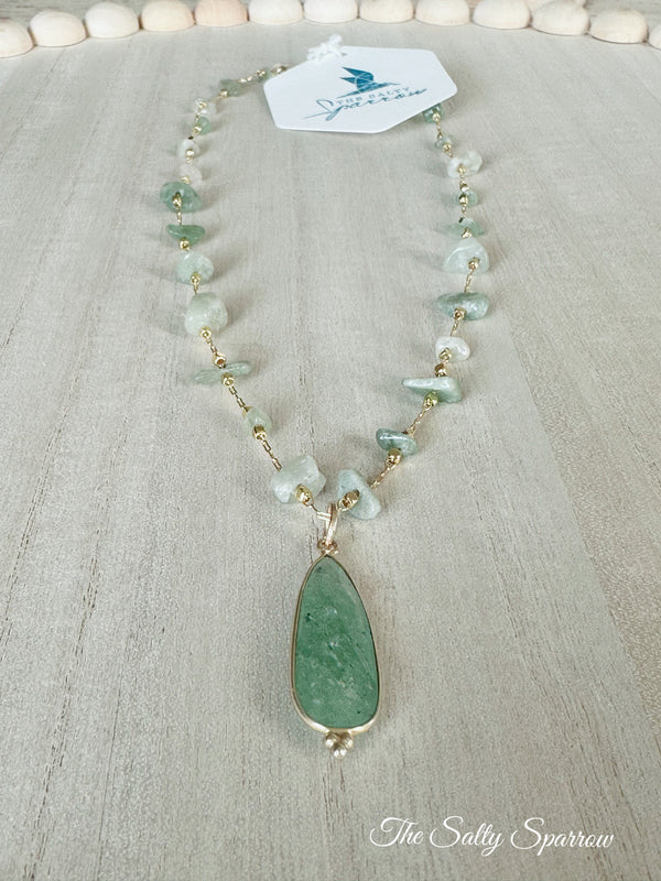 Moss agate necklace