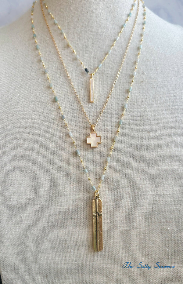 Elongated Cross Necklace