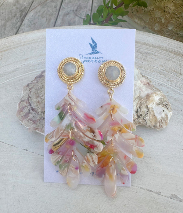 Birthday Party Palm Leaf Earrings