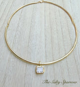 Quartz floating necklace